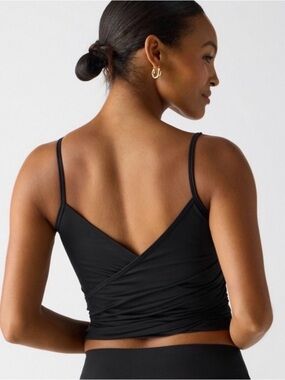 Fabletics Whisper Black Wrap-Back Cami Tank Top